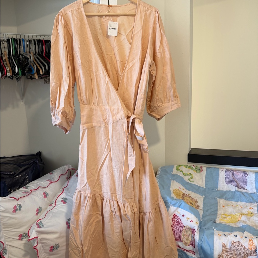 Free People Peach Midi Dress